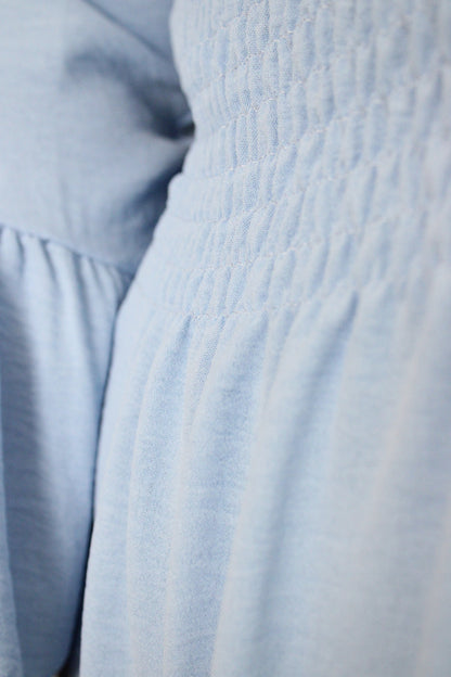 Pastel blauwe maxi jurk