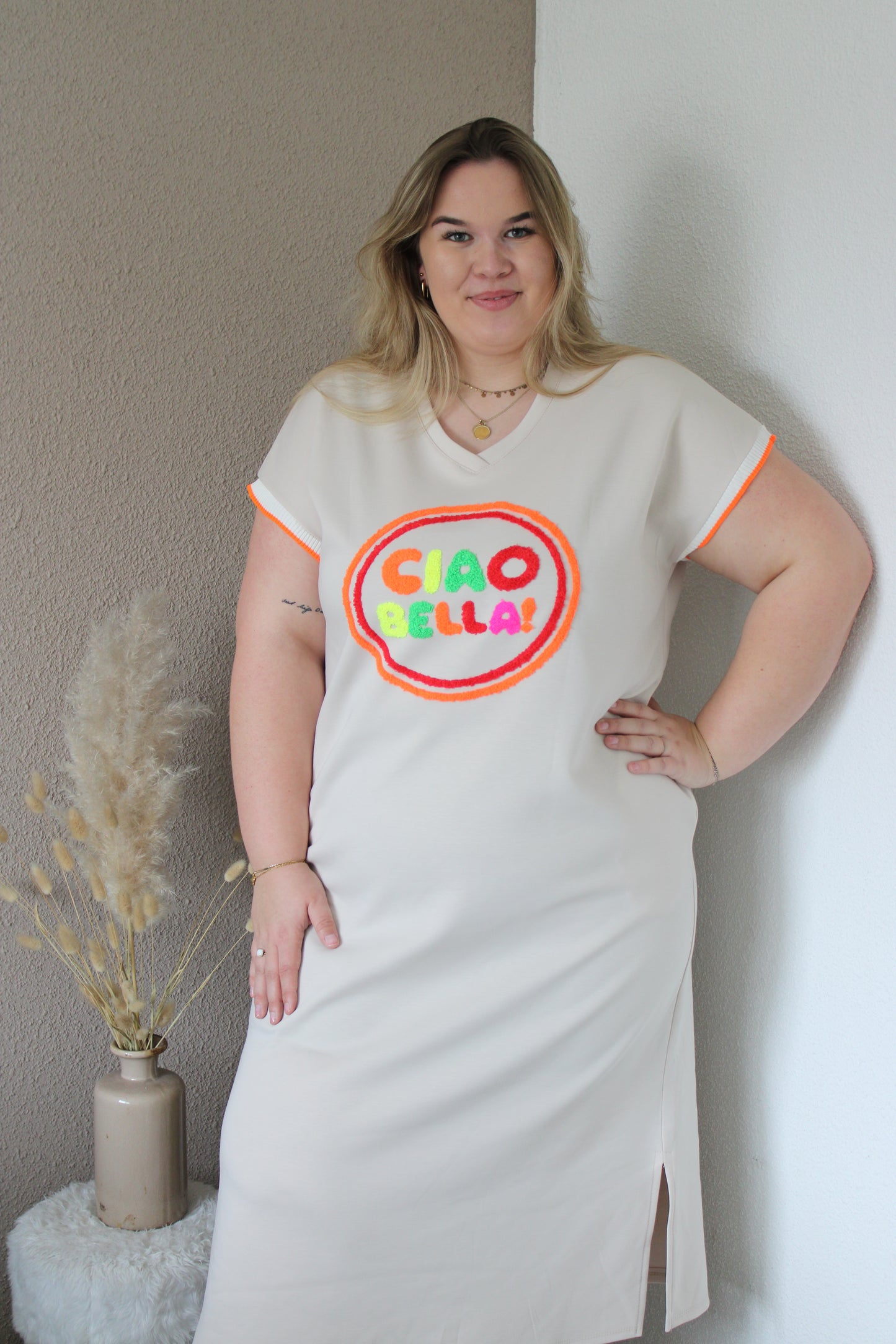 Beige maxi jurk ciao bella