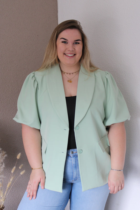 Korte mouwen blazer groen