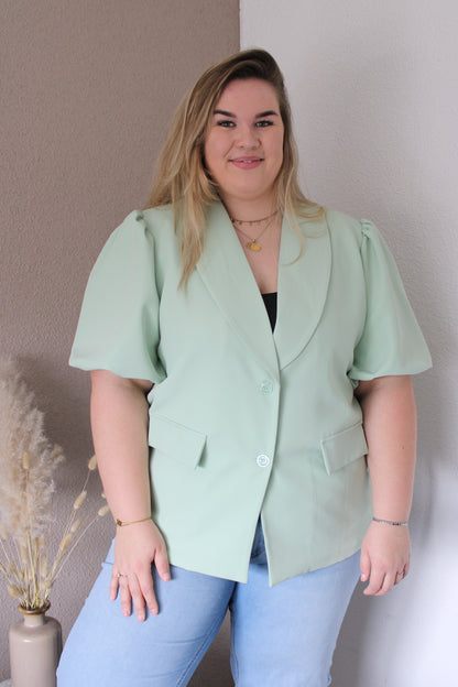 Korte mouwen blazer groen