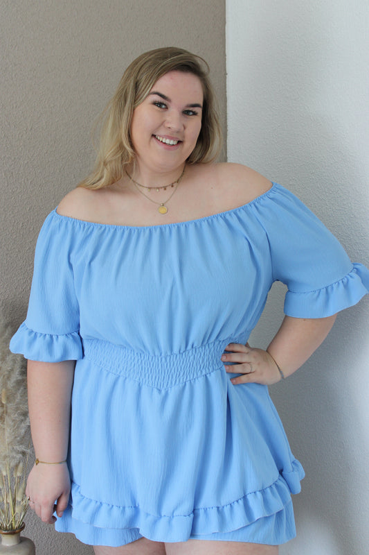 Blauwe playsuit