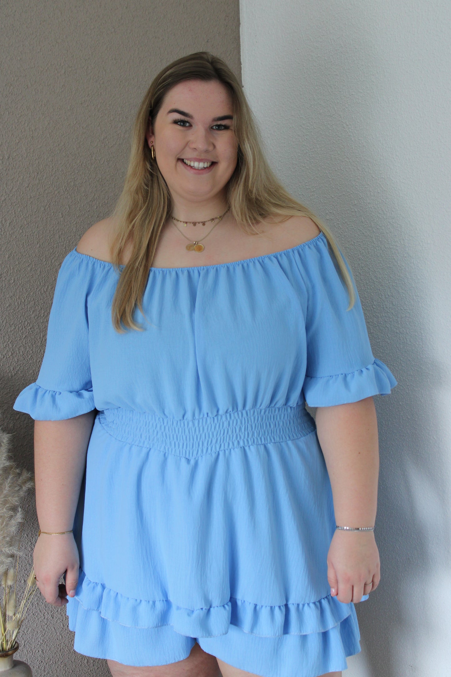 Blauwe playsuit