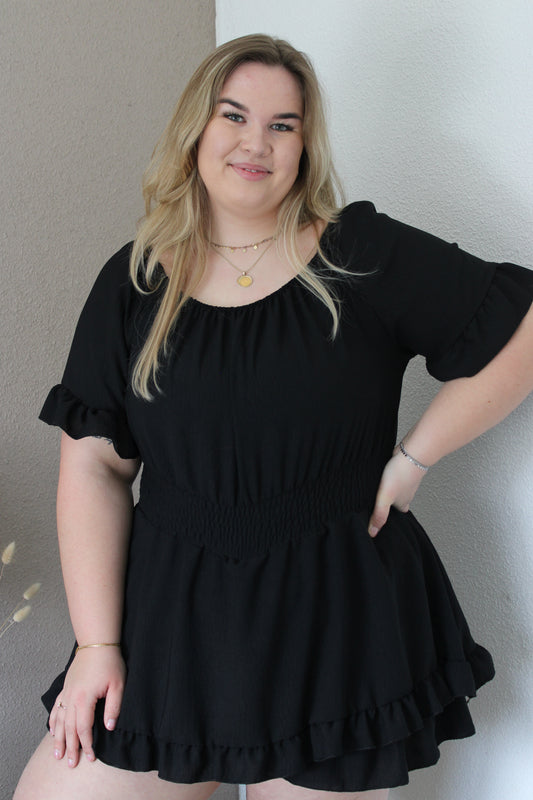 Zwarte playsuit
