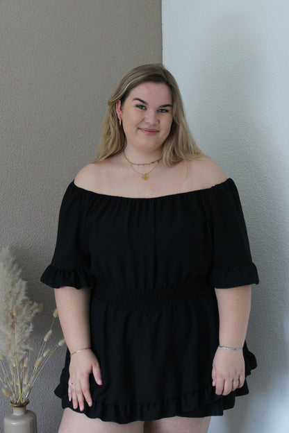 Zwarte playsuit